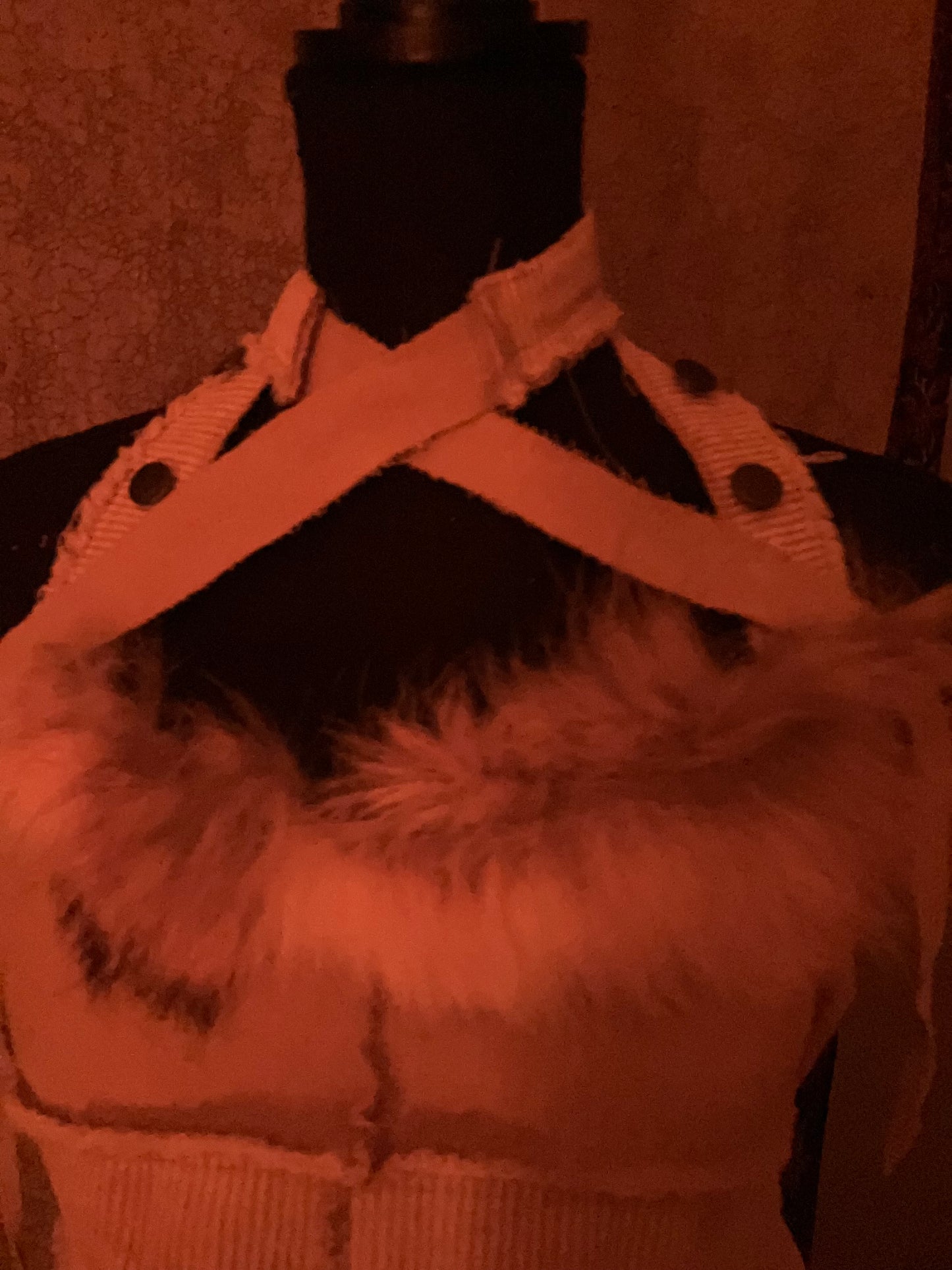 coyote fur denim tank top