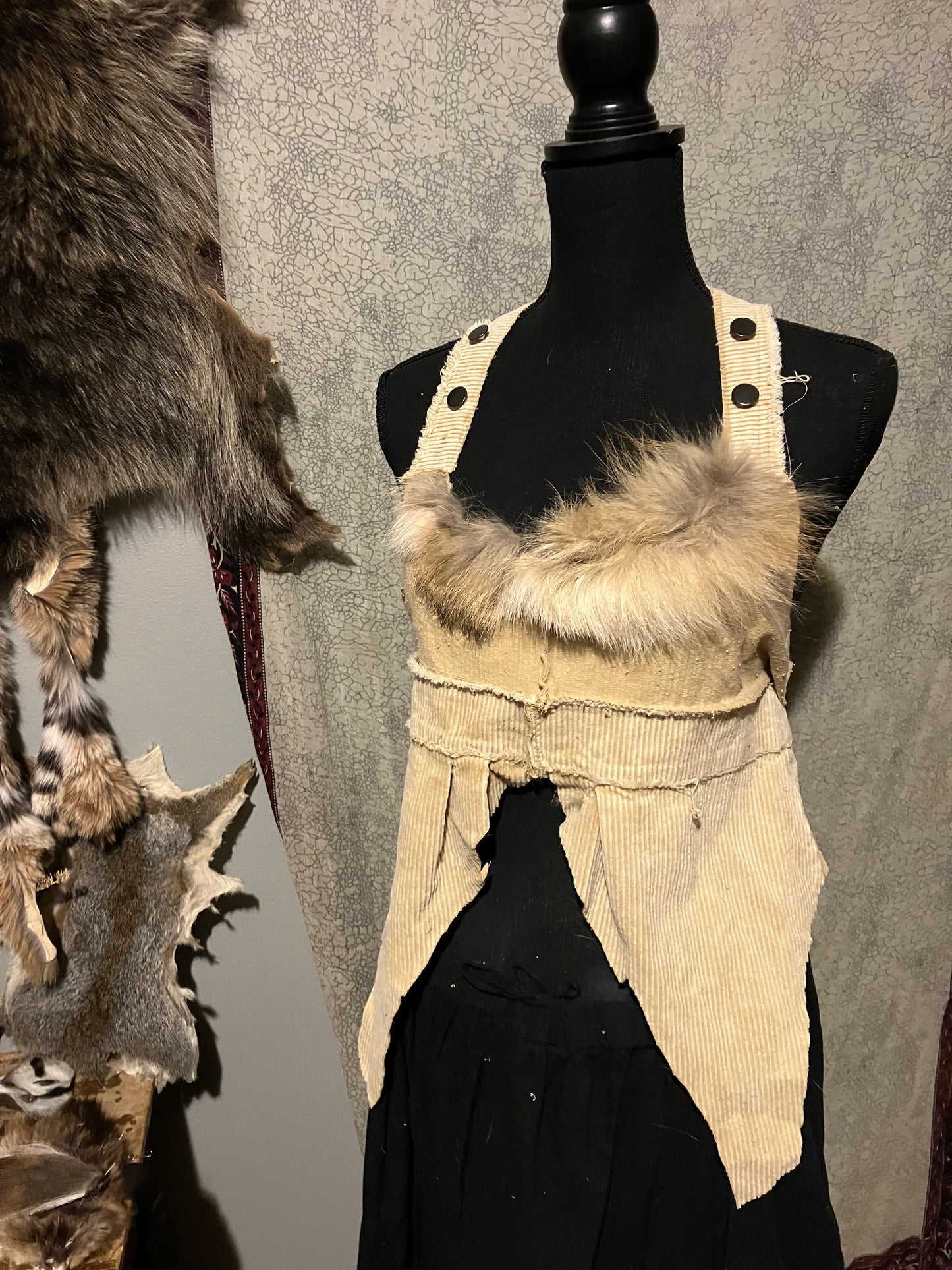 coyote fur denim tank top