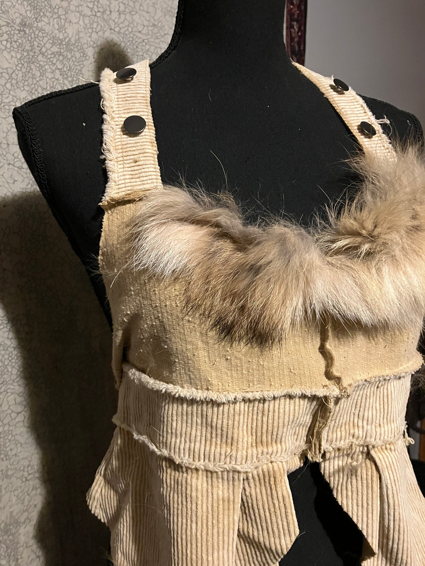 coyote fur denim tank top