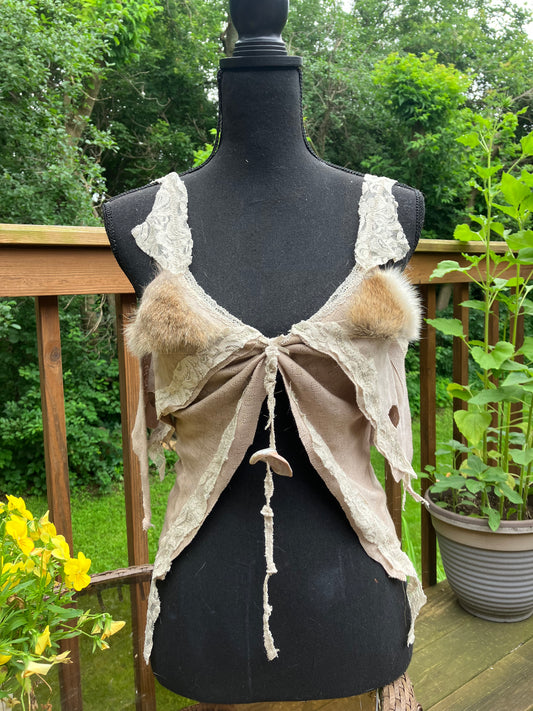 cayote fur lace tank