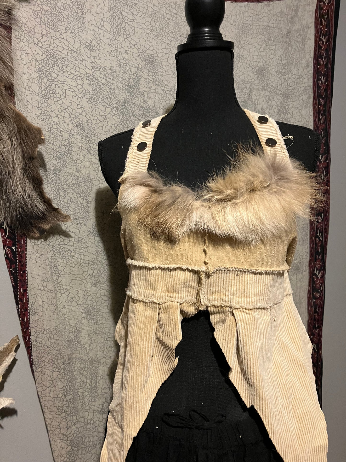 coyote fur denim tank top