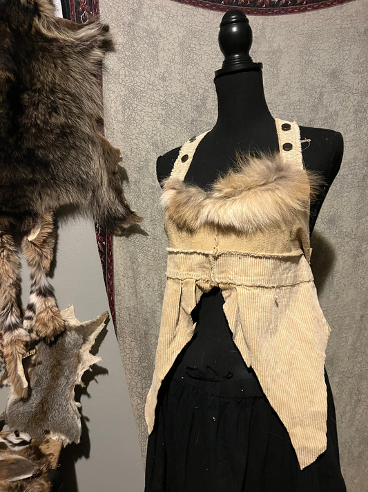 coyote fur denim tank top